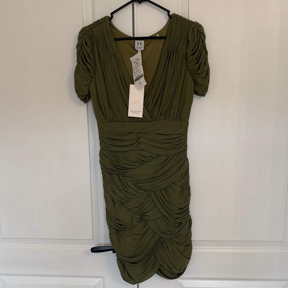 Halston Heritage Olive Mini Dress